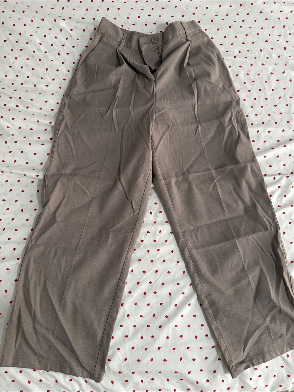 Aeropostale High-Waist Wide-Leg Women’s Pants in Taupe